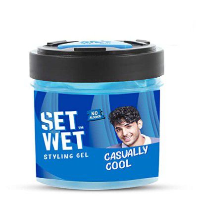 Set Wet Styling Hair Gel for Men - Casually Cool, 250gm | Medium Hold, High Shine | For Medium to Long Hair |No Alcohol, No Sulphate