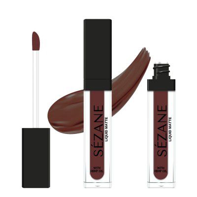 Sezane Liquid Matte Lipstick With Oil Vegan & Cruelty Free Non Transfer Waterproof 12 Hour Lasting, Single Pack-Anne Boleyn Hazel-(LLP03-5ml)