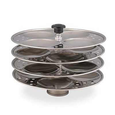 Shanika Stainless Steel 4 Tier Idli Maker/Idli Stand | Idli Plates | Idli Steamer| Idli Sancha (16 idli)