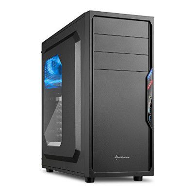 Sharkoon Acrylic Vs4-W Mid Tower Pc Computer Case I Support Mini-Itx, Micro-ATX, ATX Motherboard with 2 X 120 Mm Fan (Pre-Installed) - Black