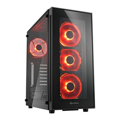 Sharkoon Tg5 Glass ATX Midi Tower Case - Red