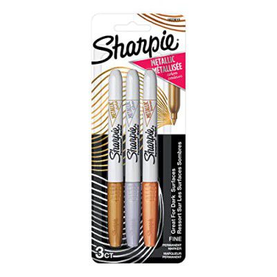 Sharpie Metallic Assorted Fine Tip Permanent Marker for Precise Writing Pack of 3