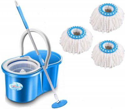 Shivonic Amazing Smart Easy To Clean Floor Magic Bucket 2 Absorbers, Floor , Wet and Dry Mop Set  (Blue)