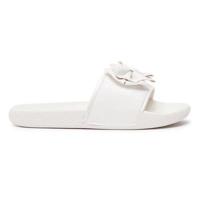 shoexpress Girls Textured Open-Toe Slide Slippers with Bow Accent Flip-Flop