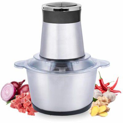 SHOPPOFOBIX Electric Chopper, Meat Grinders With Stainless Steel Bowl Heavy 700W Motor - 2 Speed Modes For Kitchen Food Processor, Meat, Vegetables, Onion, Mince (2 Liter) (2 Liter)