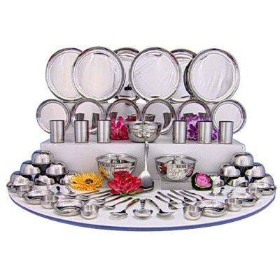 Shri & Sam Stainless Steel Shagun Dinner Set, 70 Pcs Set