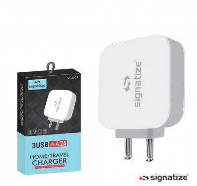 Signatize Fast Charging Adapter 4.2Amp with 3 USB Port 2003