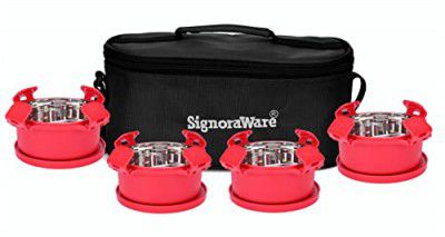 SignoraWare 350ml x 4 Smart Microwave Safe Stainless Steel Lunch Box