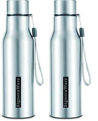 Signoraware Blaze 1ltr (Combo Single Walled Stainless Steel Fridge Water Bottle), Pack of 2