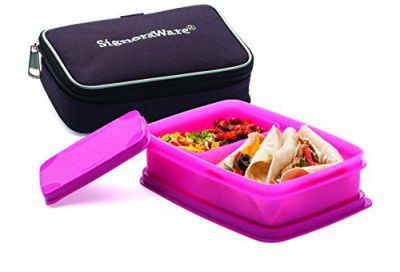 Signoraware Compact Small Plastic Lunch Box with Bag