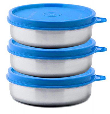 Signoraware Executive Steel Container Small, Set of 3, 200ml+200ml+200ml