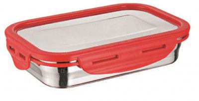 Signoraware Lock n store Steel Rectangular with Steel Lid, 200ml, Set of 1