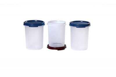 Signoraware Modular Round Plastic Container Set, 450ml, Set of 3, Multicolour