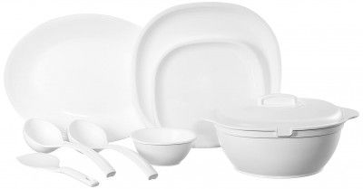 Signoraware Square Dinner Set, 31-Pieces, White