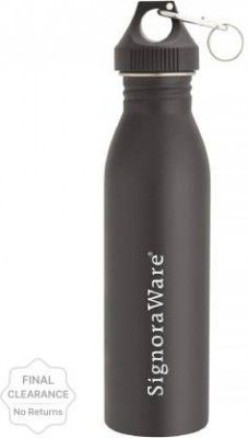 Signoraware Stainless Steel Ozel Steel Water Bottle 750ml (Pack of 1, Black, Steel)