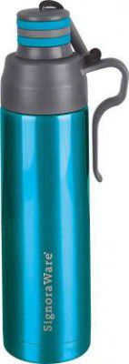 Signoraware Stainless Steel Pebble Vaccum Steel Flask 500 ml Bottle  (Pack of 1, Blue, Steel)