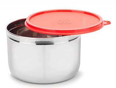 Signoraware Store well Steel Container 1.1ltr, 1pc, Red (Stainless Steel)