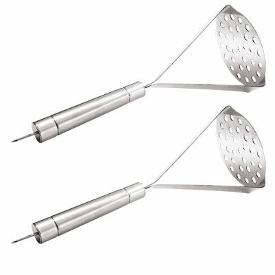 Signoraware Two Leg Potato Masher (Dual Tone) 10 INCH, Set of 2, Silver