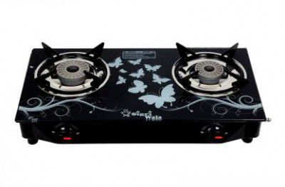 Sigri-wala 2 Burner Tornado Delux Design Glass Manual Gas Stove 