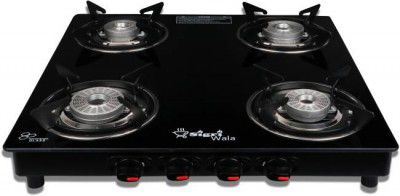 Sigri-wala 4 Burner Tornado Delux Glass Manual Gas Stove  (4 Burners)