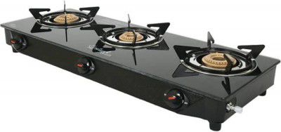 Sigri-wala Glass Manual Gas Stove  (3 Burners)