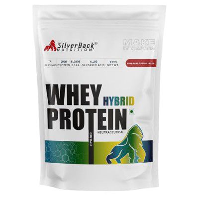 Silverback Nutrition SBN® Whey Protein Powder Hybrid | 24g Protein per Scoop | Concentrate & Isolate Mix | | 5.35 Gm BCAA | 100% Authentic | Easy to Digest | Vegetarian | Malai kulfi, 250 Gm |