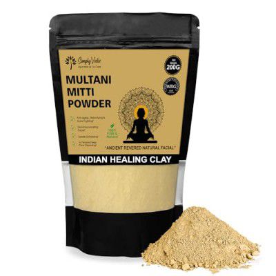 Simply Vedic 100% Natural Multani Mitti Powder Face Pack (200Gms-Pack1) 