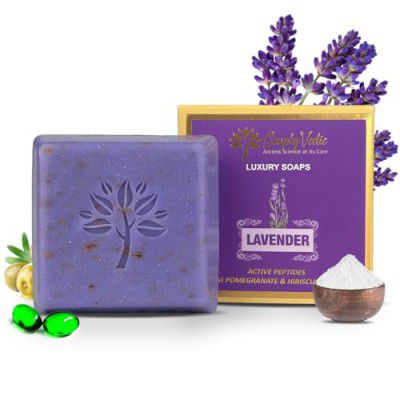 Simply Vedic Luxury Natural Handmade Lavender Soap Bar | Men Women, 115g