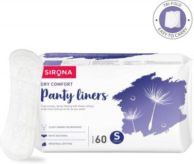 SIRONA Ultra-Thin Premium Panty Liners (Regular Flow) 60 Counts - Small Pantyliner (Pack of 60)