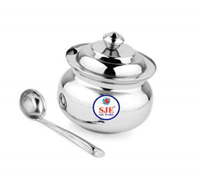 Sjeware Stainless Steel Ghee Pot Ghee/Oil Container- Silver