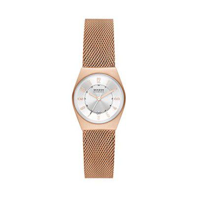 Skagen Stainless Steel Grenen Lille Analog White Dial Women Watch-Skw3035, Rose Gold Band