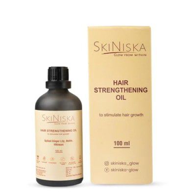 Skiniska Hair Strengthening Oil To Stimulate Hair Growth | Infused with Extracts From Ginger, Lily, Nettle, and Hibiscus | Hair Growth & Anti Hairfall | For Women & Men - 100 ml