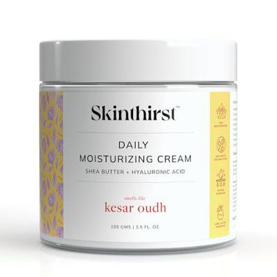 Skinthirst Kesar Oudh Daily Moisturizing Hand & Body Cream with Shea Butter & Hyaluronic Acid for Ultimate Hydration | Non Greasy, Long Lasting Smell, All Skin Types (100g)