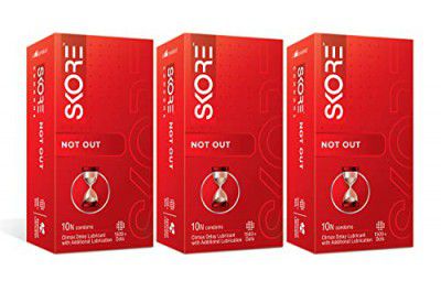 Skore Strawberry Flavored Monthly Pack Condoms, 10s (Pack of 3)