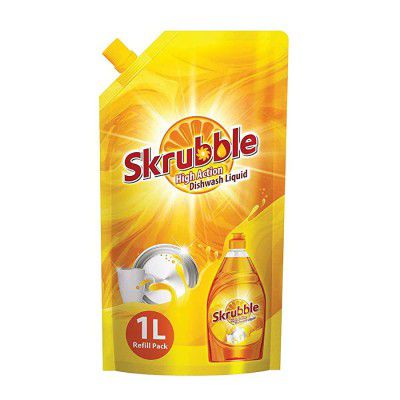 Skrubble High Action Dishwash Liquid - 1 L Pouch