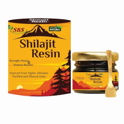 SKS Shilajit/Shilajeet Resin10g, Performance Booster energy and Stamina DOSE - 1 pea size resin dissolve in hot milk, consume immediately