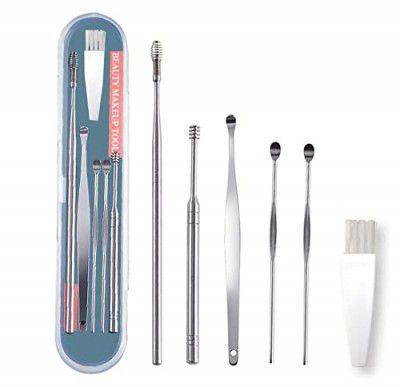 Skudgear Effective Ear Wax Cleaner Removable Tool Kit with Brush with a Storage Box - Set of 5