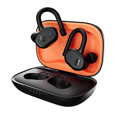 Skullcandy Push Active in-Ear Wireless Earbuds, 43 Hr Battery, Skull-iQ, Alexa Enabled, Microphone, Works with iPhone Android and Bluetooth Devices -Black Orange