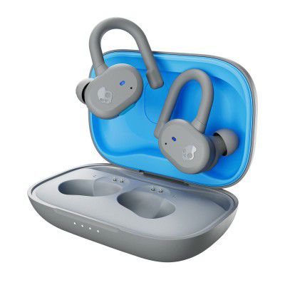 Skullcandy Push Active True Wireless in Ear Earbuds with 44 Hours Total Battery & IP55 Sweat and Water Resistant (Light Gray Blue)