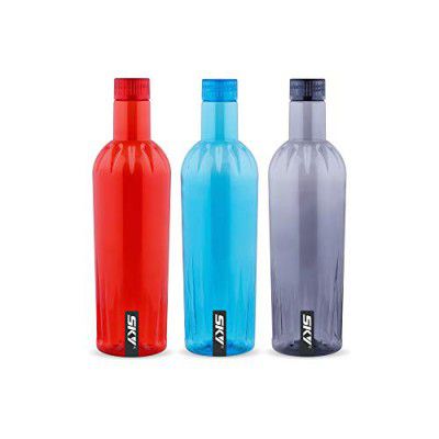 SKY Crown Unbreakable PET Water Bottle,Set Of 3,1000 ml,Multicolor