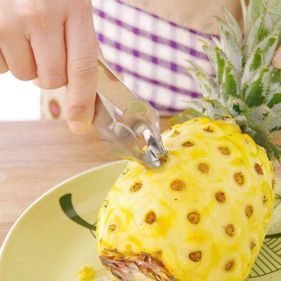 Sky MALL Stainless Steel Pineapple Eye Remover Tool Push Type Cutter Kitchen Tool Peeler Vegetables (1)