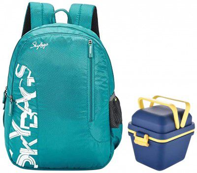 Skybags 22 Litres Brat Sea Green 46 Cms Casual Backpack With Tosaa Lunch Box (Sea Green)