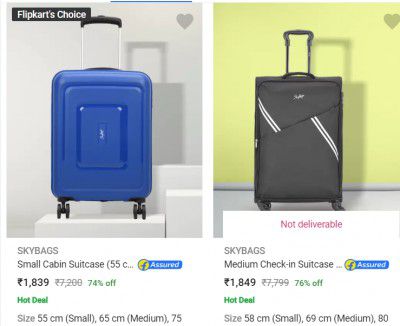 Upto 81% Off on Skybags Suitcases