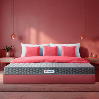 Sleepwell Stargold - Profiled Resitec Foam | 5-inch Double Bed Size | Medium Firm | Anti Sag Tech Mattress (Grey, 72x48x5)