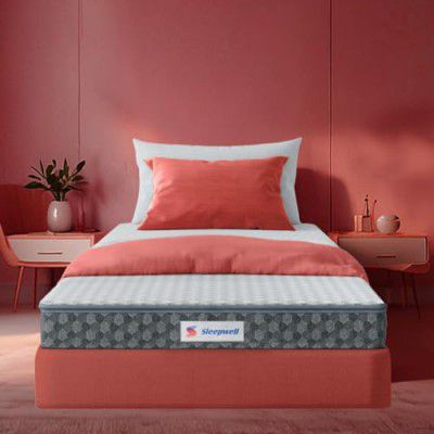 Sleepwell Stargold - Profiled Resitec Foam | 5-inch Single Bed Size | Medium Firm | Anti Sag Tech Mattress (Grey, 72x30x5)