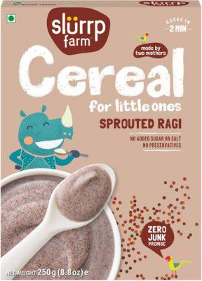 Slurrp Farm Sprouted Ragi Powder, Enhanced Nutrition and Easy Digestion, No Sugar or Salt 250 g