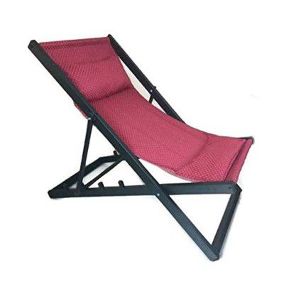 Smart Shelter Super Strong Folding Relax Outdoor and Indoor Metal Chair with Foam Padded Cushions/Relaxing Chair (52 L x 24 W, Red)