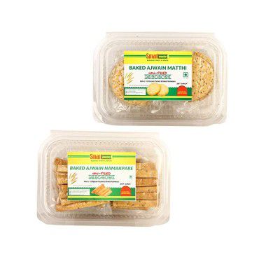 Smart snacks Baked ajwain Namakpare & ajwain Matthi Indian Masala Crispy Breakfast Matthi