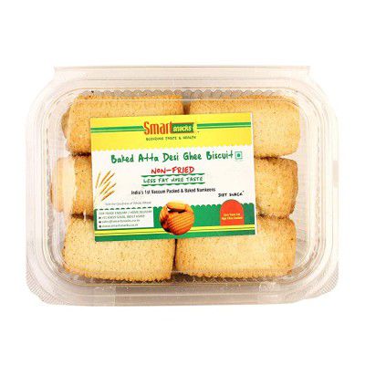 Smart Snacks Baked Deshi Ghee Biscuit Pure Desi Ghee Biscuit Cookies 350 Gram