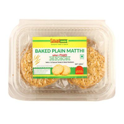 Smart snacks Baked Plain Matthi 100% Fresh Crispy Breakfast Matthi 300 Gram